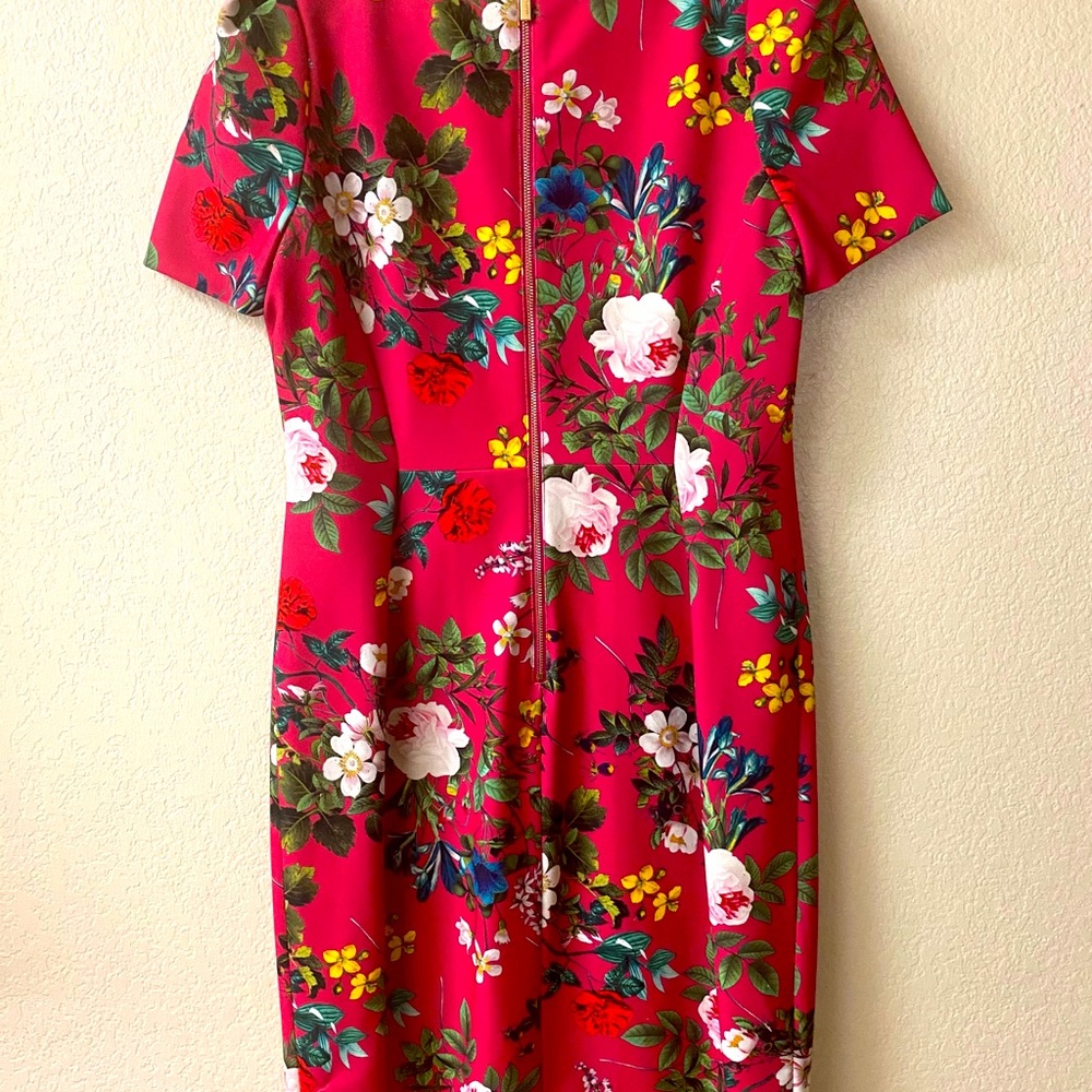 Calvin Klein Floral zip back fitted dress 12